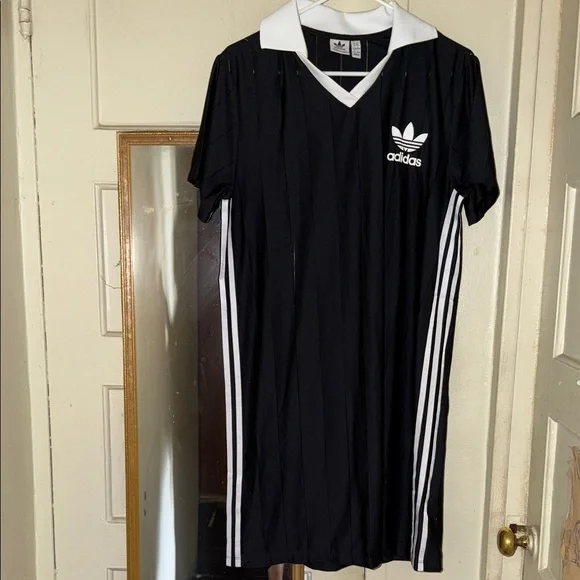 Adidas Black Dress with White Stripes - Picture 1 of 2